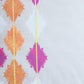 Embroidered Taffeta Patchwork Cushion Cover 16x16 Inch, Pink & Yellow