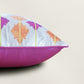 Embroidered Taffeta Patchwork Cushion Cover 16x16 Inch, Pink & Yellow