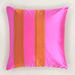 Taffeta Patchwork Cushion Cover 16x16 Inch, Pink & Orange