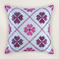 Hand Embroidered Taffeta Cushion Cover 16x16 Inch, Pink