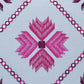 Hand Embroidered Taffeta Cushion Cover 16x16 Inch, Pink