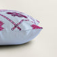 Hand Embroidered Taffeta Cushion Cover 16x16 Inch, Pink