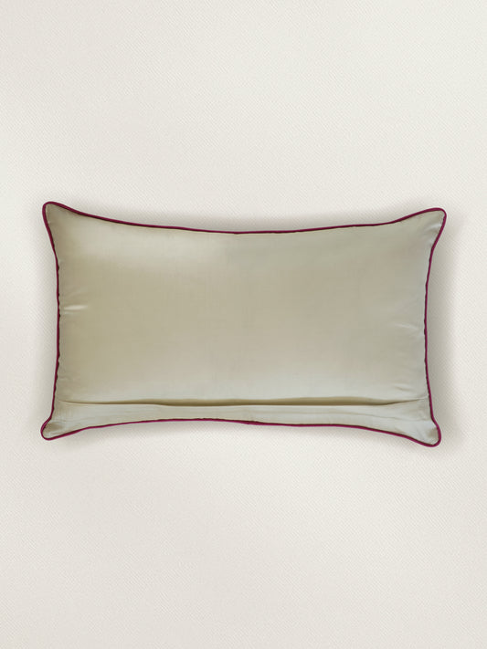 Embroidered Taffeta Cushion cover 12x20inch, Multicolor
