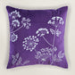 Embroidered Velvet Cushion Cover 16x16inch, Purple