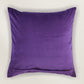 Embroidered Velvet Cushion Cover 16x16inch, Purple