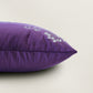 Embroidered Velvet Cushion Cover 16x16inch, Purple