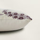 Polycotton Embroidered Cushion Cover 12x22inch, Cream & Purple