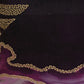 Embroidered Printed Velvet Cushion Cover 12x22inch, Purple