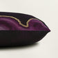 Embroidered Printed Velvet Cushion Cover 12x22inch, Purple