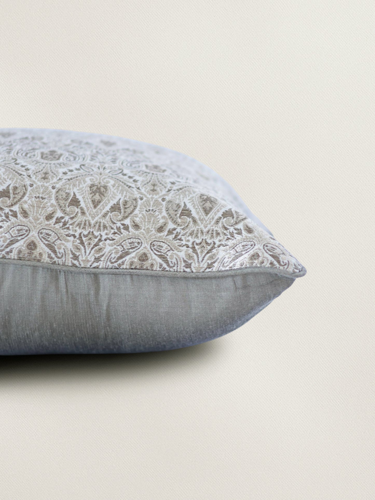 Brocade Gold Cushion Cover | 18 Inch x 18 Inch | Cord Piping