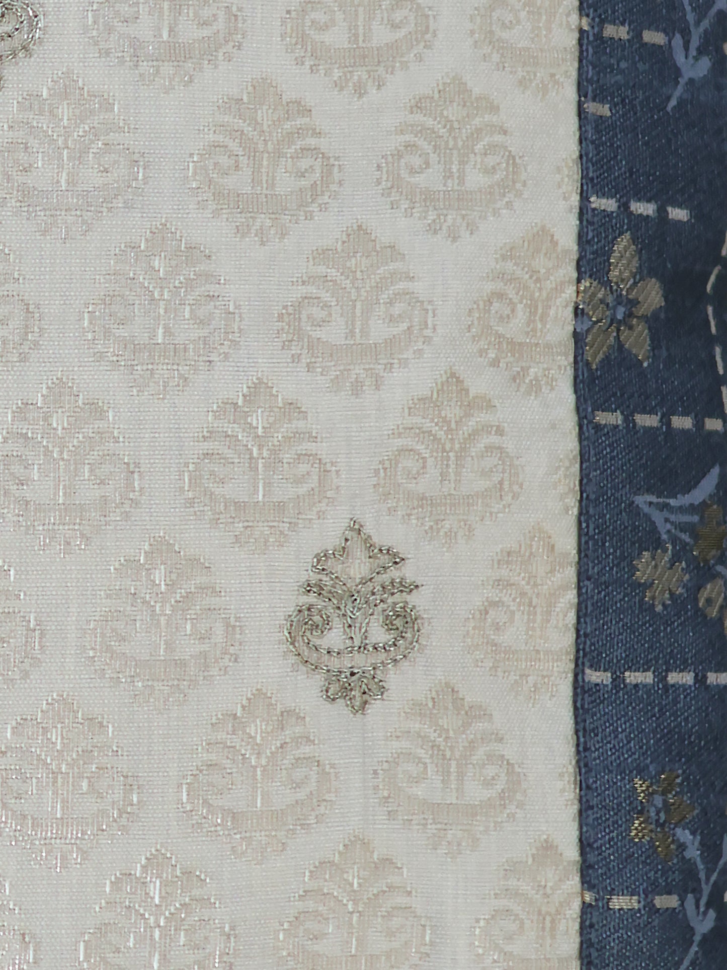 Brocade Patchwork Cushion Cover 16 Inch x 16 Inch | Blue