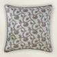Hand Embroidered Cushion Cover 18 Inch x 18 Inch | Cord piping | Cream
