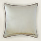 Hand Embroidered Cushion Cover 18 Inch x 18 Inch | Cord piping | Cream