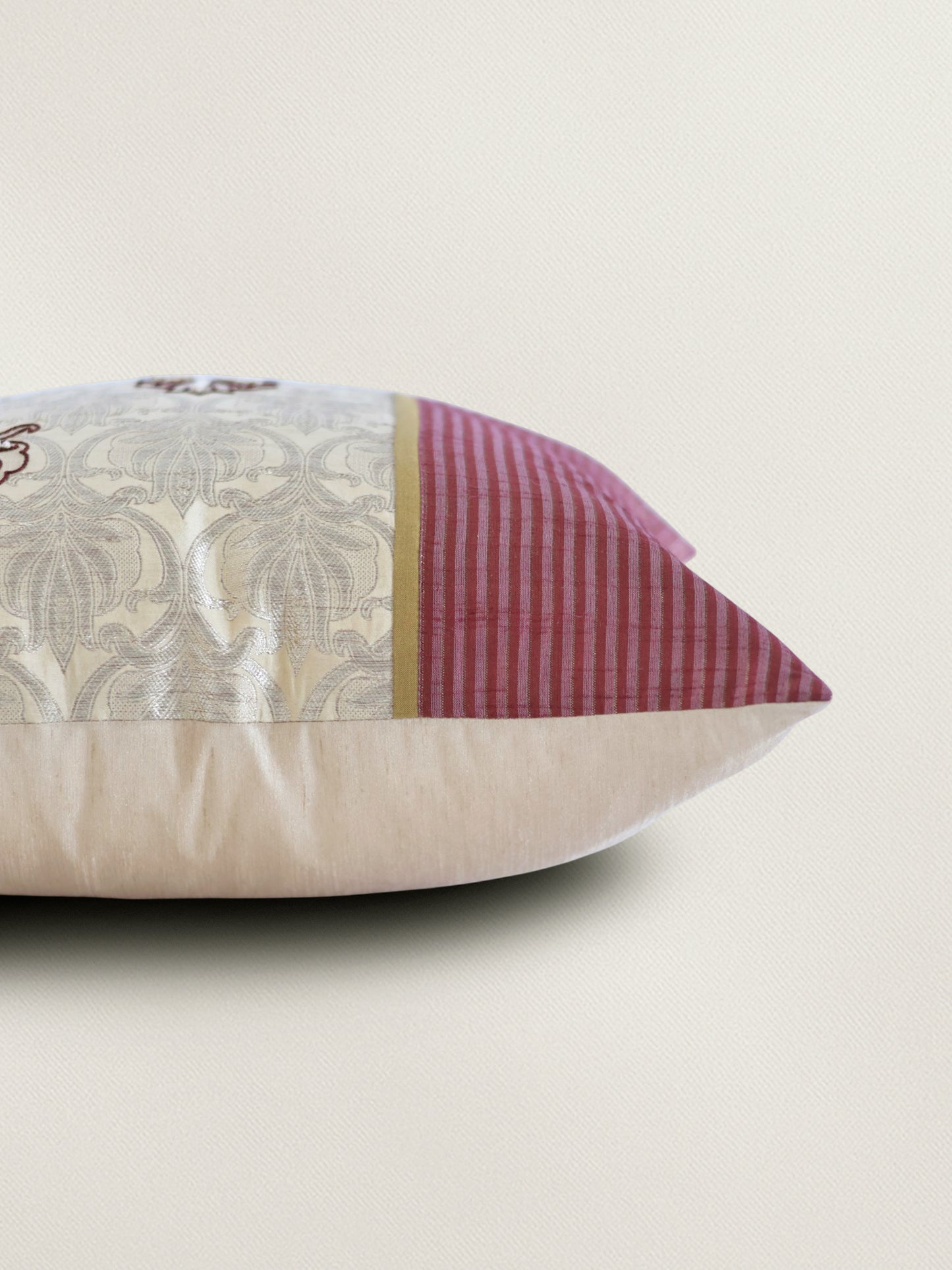 Patchwork Cushion Cover 16 Inch x 16 Inch with Flat piping