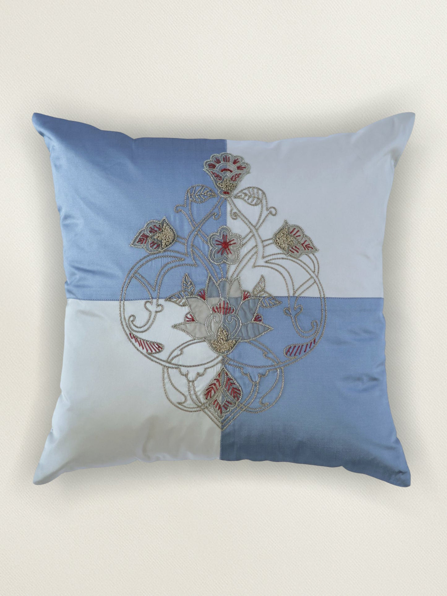 Embroidered Patchwork Cushion Cover 16 Inch x 16 Inch