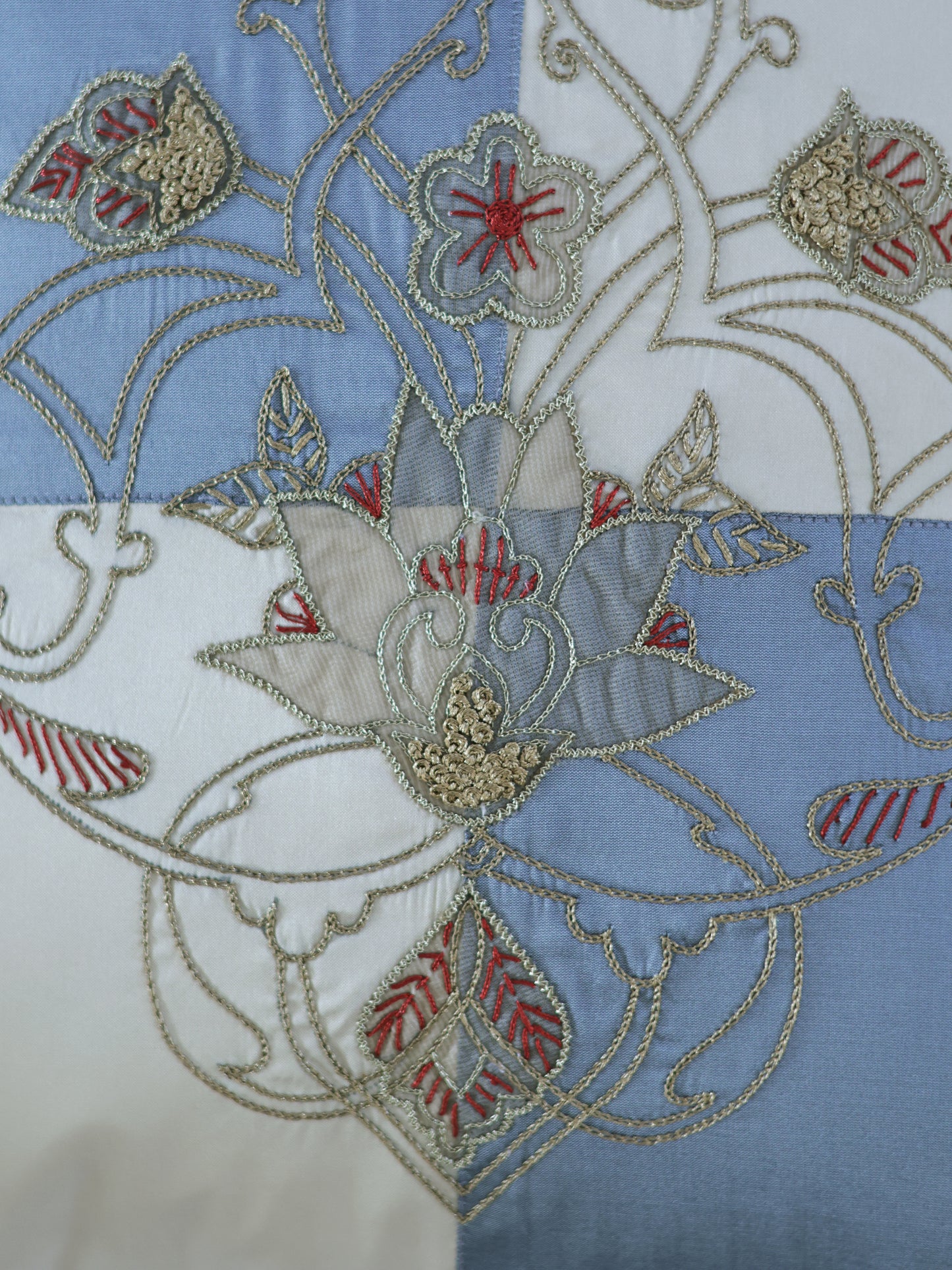 Embroidered Patchwork Cushion Cover 16 Inch x 16 Inch