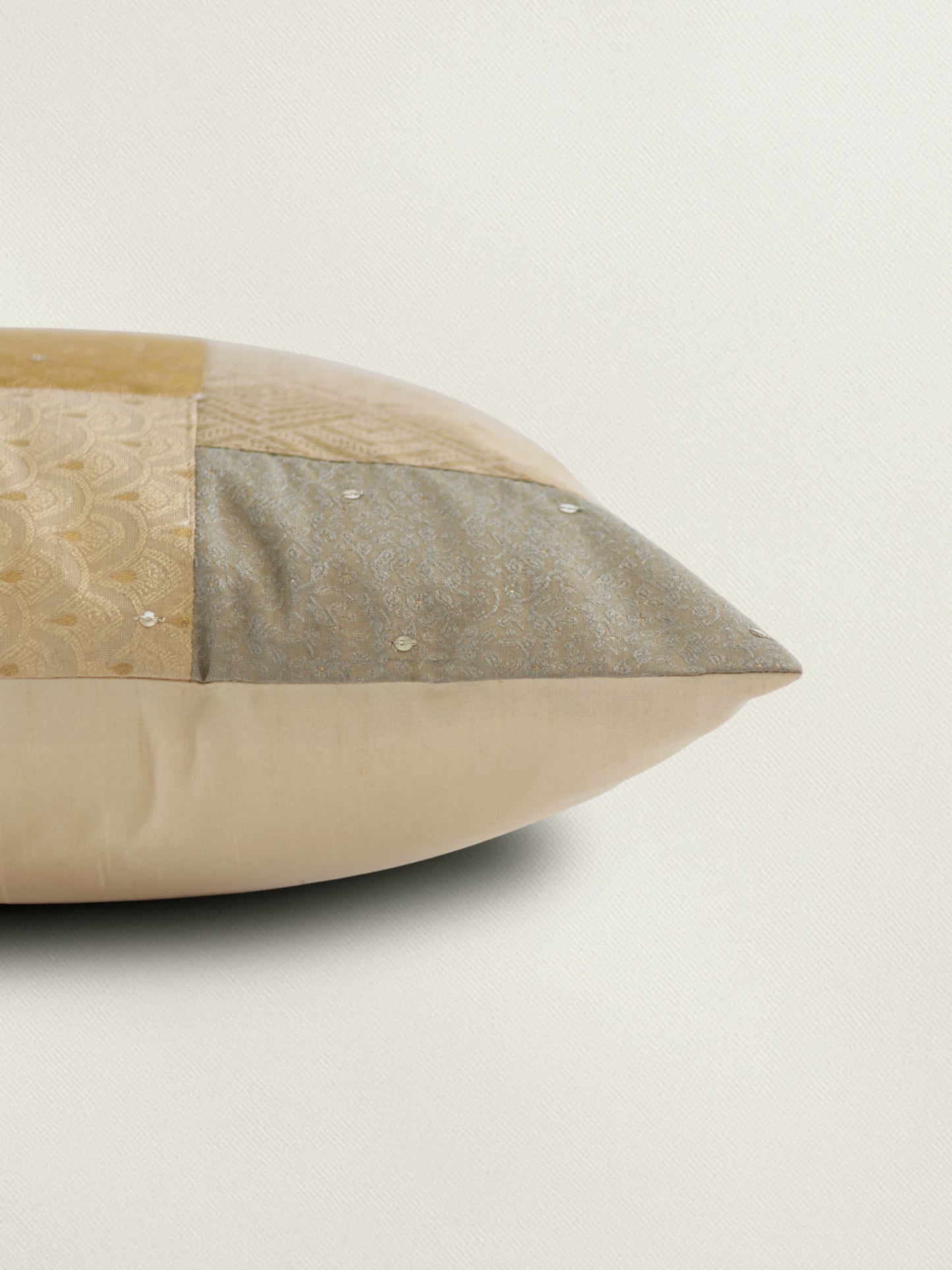 Hand Embroidered Patchwork Cushion Cover 16 Inch x 16 Inch