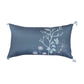 Cushion Cover for Sofa, Bed | PolyCanvas with Floral Print & Tassels | Blue - 12x22in(30x56cm) (Pack of 1)