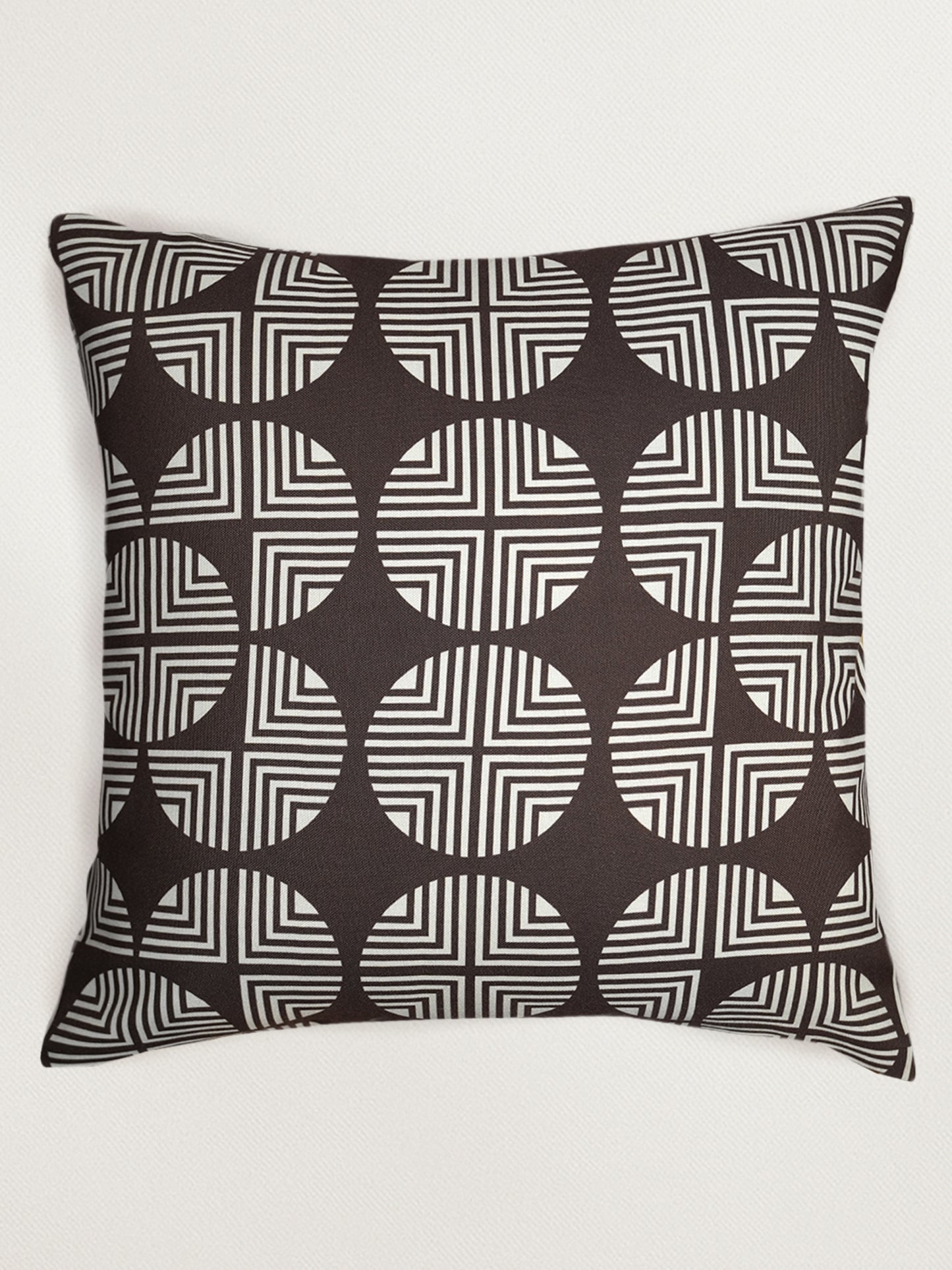 Brown Geometric Printed | 20x 20 inch Square Decorative Cushion Cover
