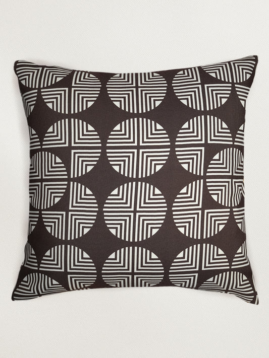 Brown Geometric Printed | 20x 20 inch Square Decorative Cushion Cover