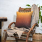 Golden & Rust Embroidered & Printed | 16 x 16 inch Square Cushion Cover
