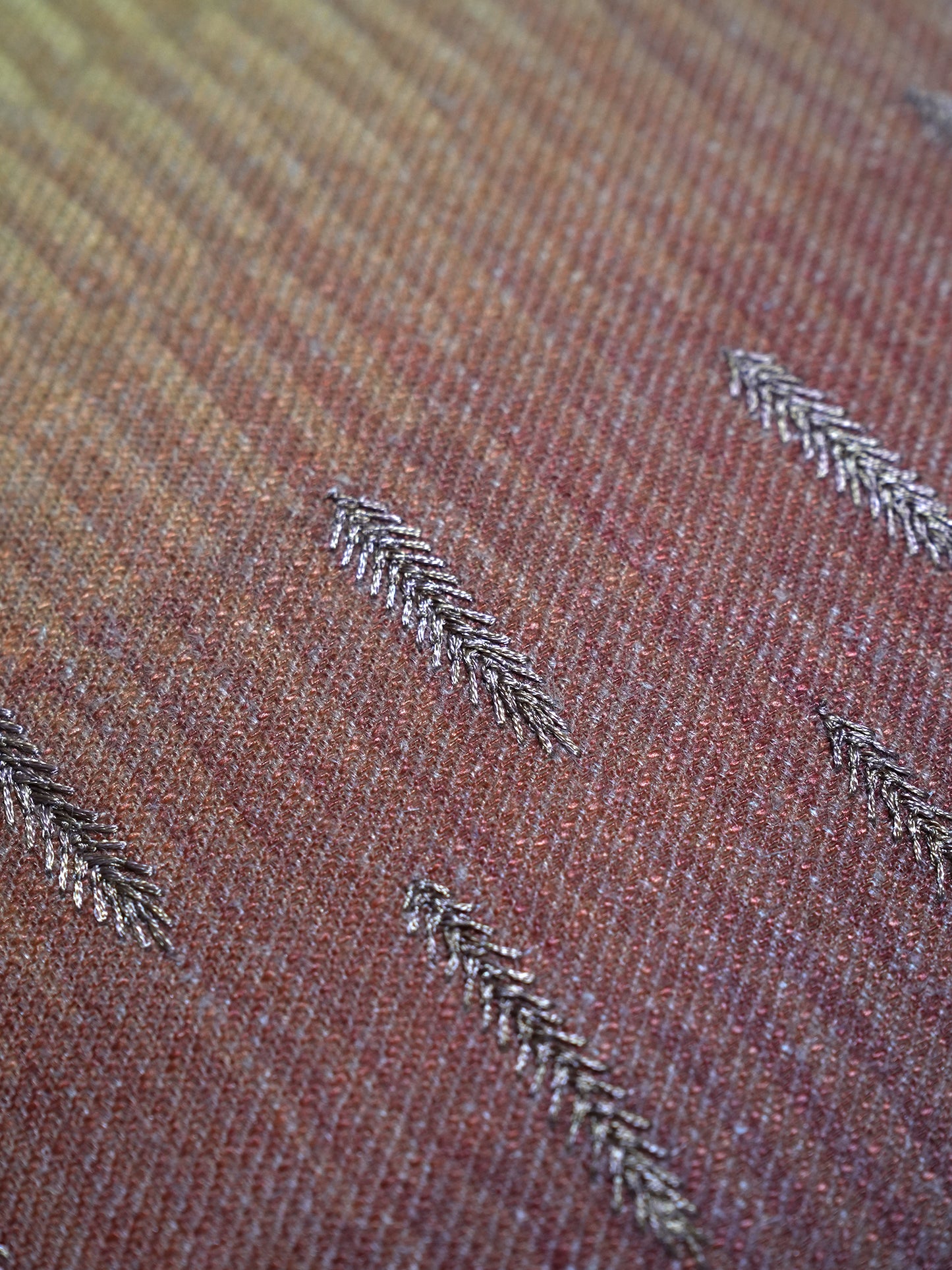 Golden & Rust Embroidered & Printed | 16 x 16 inch Square Cushion Cover