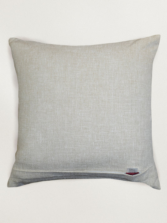 Leather Black & White Applique | 16 x 16 inch Square Cushion Cover