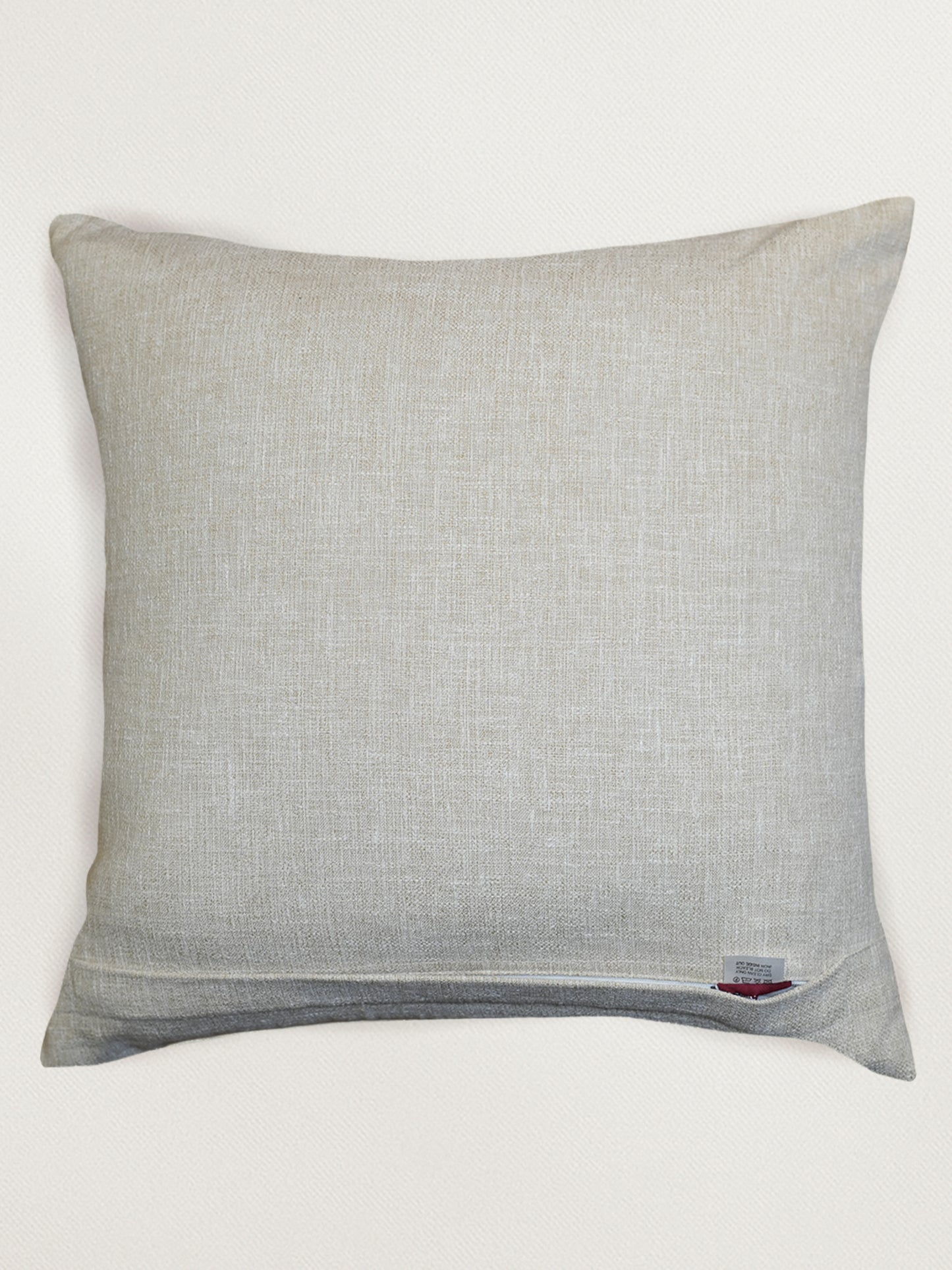 Brown & Beige Applique Embroidered | 16 x 16 inch Leather Cushion Cover