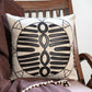 Brown & Beige Applique Embroidered | 16 x 16 inch Leather Cushion Cover