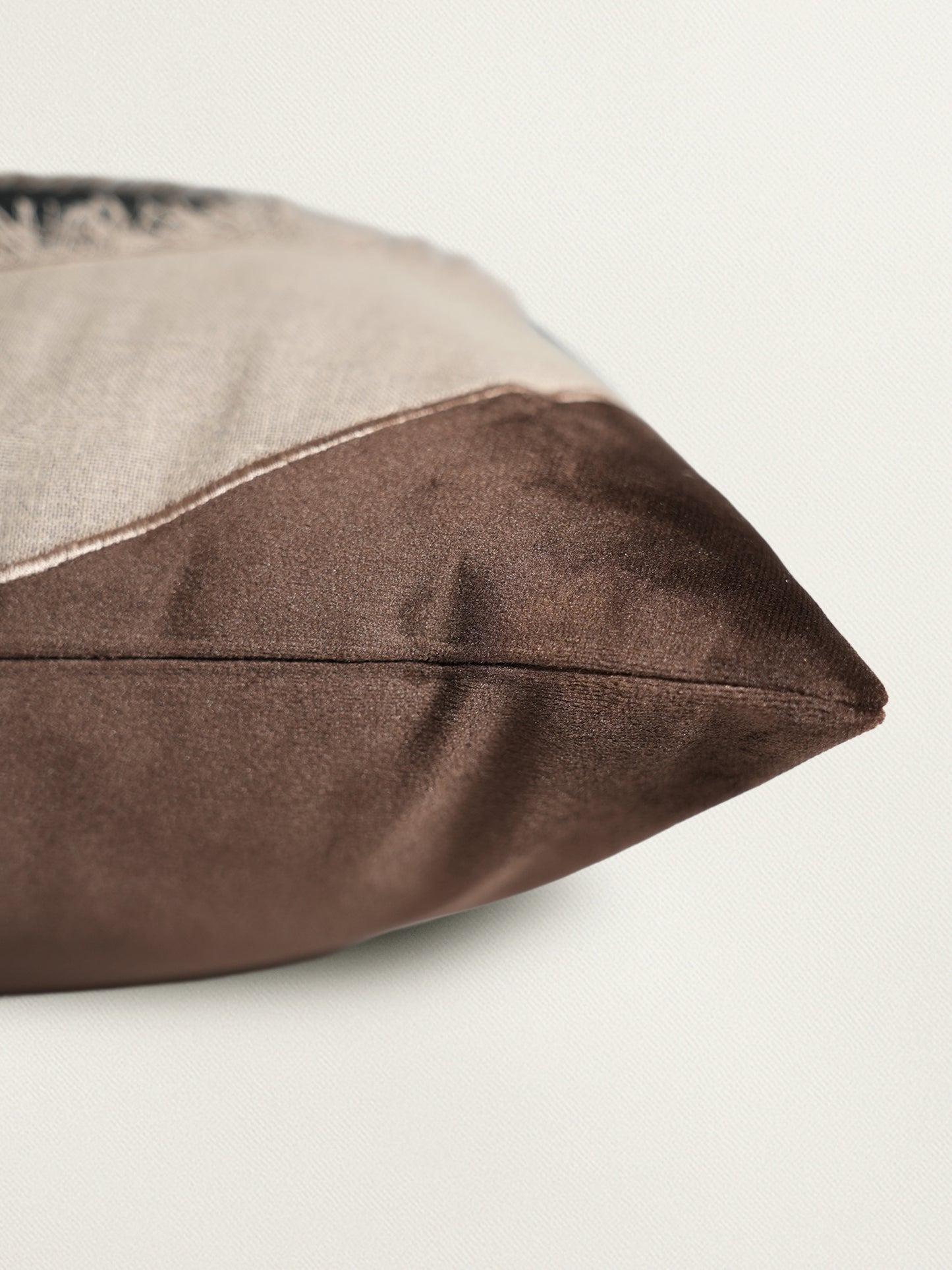 Brown Geometric Patchwork | 16 x 16 Inch Square Decorative Cushion Cover