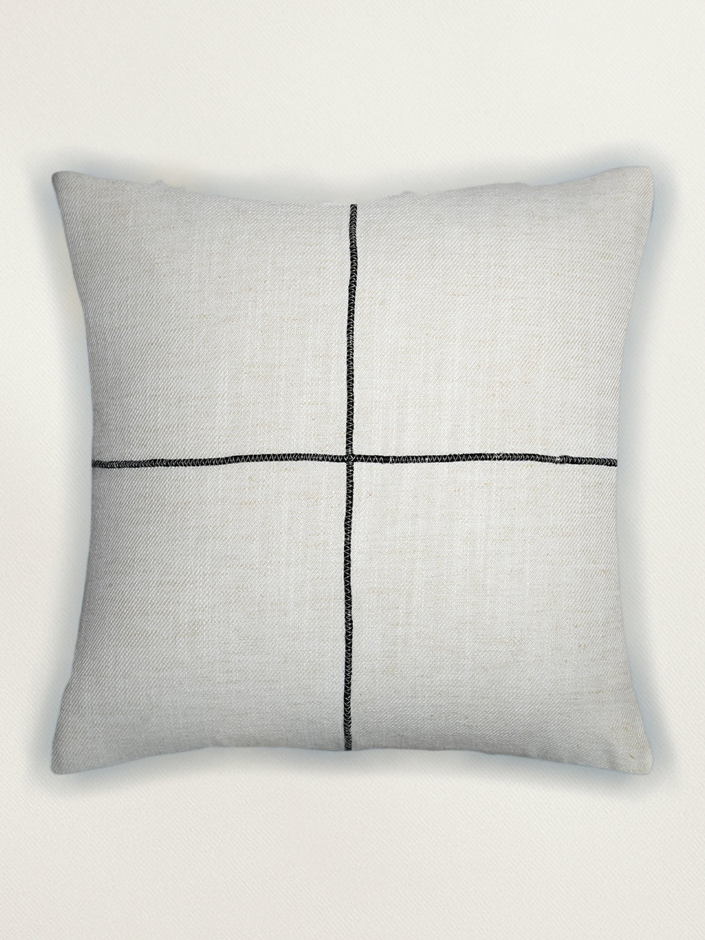 Off White Embroidered 16 x 16 inch | Square Decorative Cushion Cover