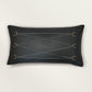 Leather Buckle Detail | 12 x 22 Black Cushion Cover