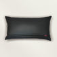 Leather Buckle Detail | 12 x 22 Black Cushion Cover
