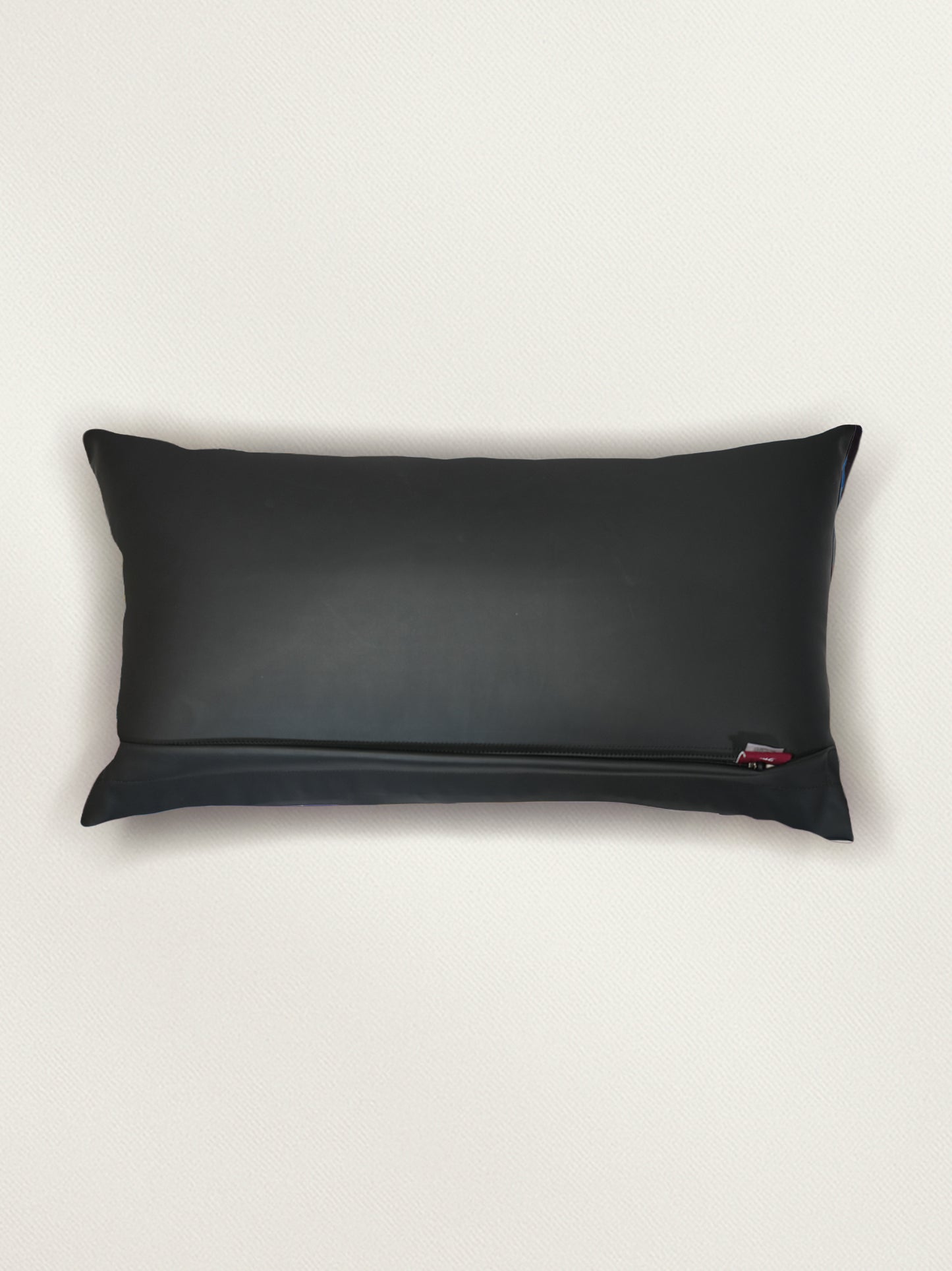 Leather Buckle Detail | 12 x 22 Black Cushion Cover