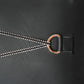 Leather Buckle Detail | 12 x 22 Black Cushion Cover