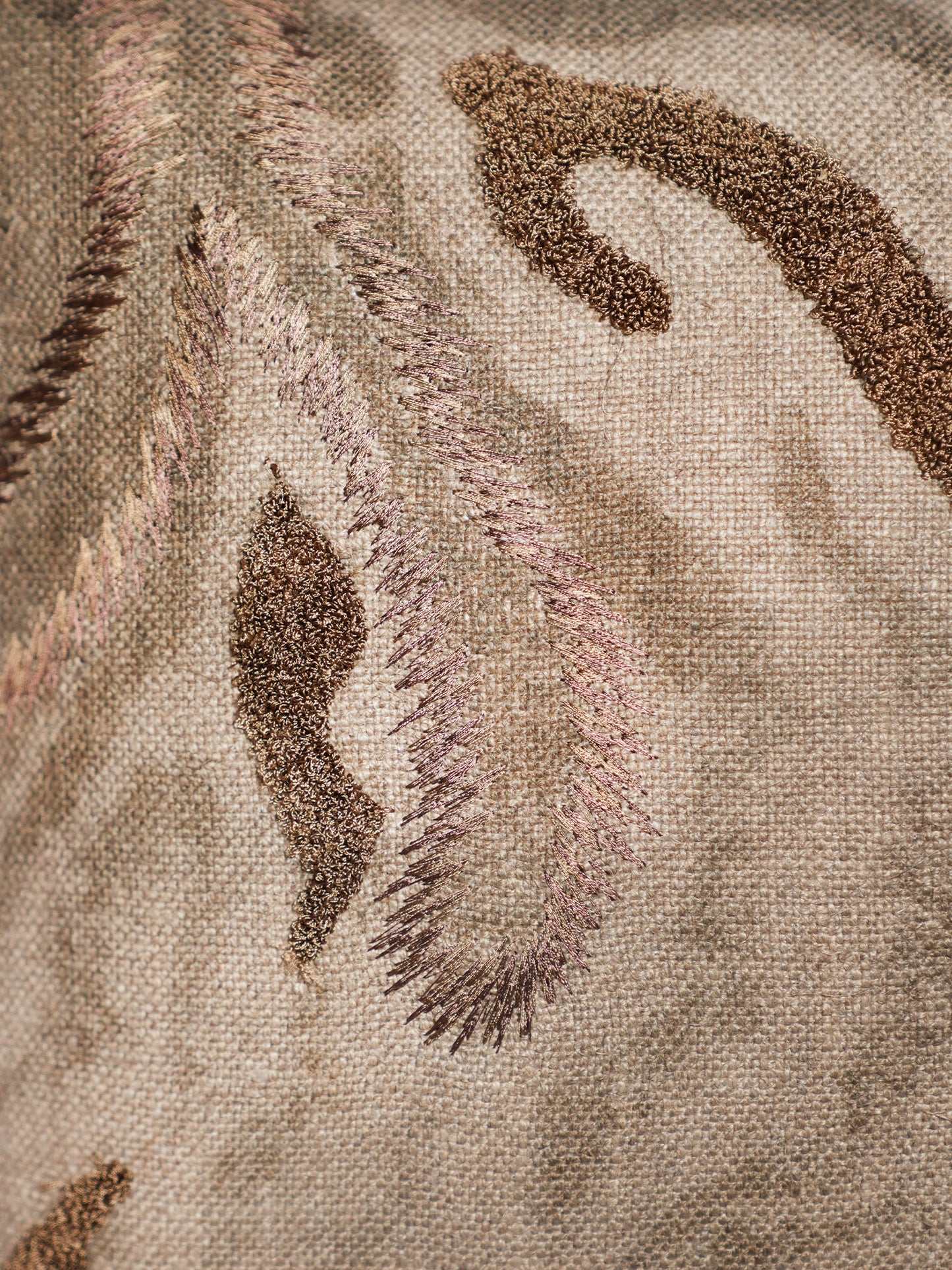 Textured Embroidered 16 x 16 inch | Linen Cushion Cover