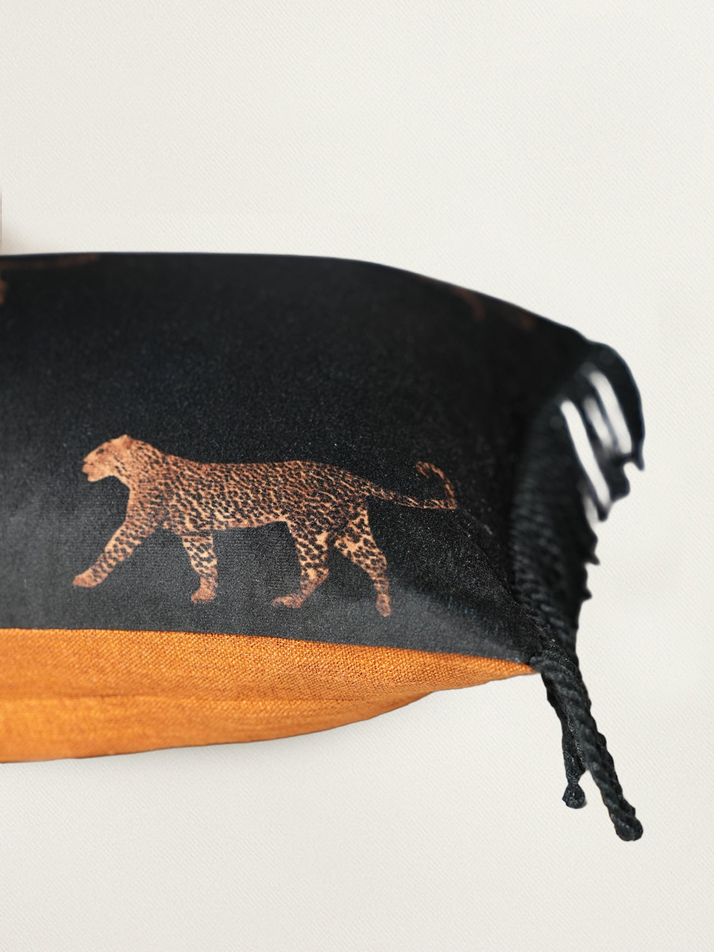 Animal Printed 12 x 22 inch | Fringe Edges | Velvet Cushion Cover