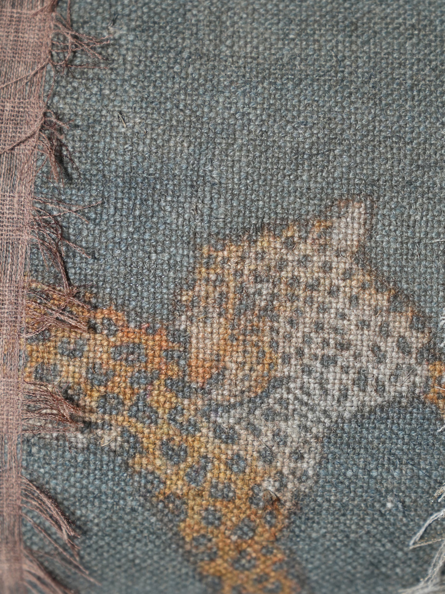 Applique Embroidered | 12 x 22 inch Linen Cushion Cover
