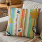 Abstract Leaf Embroidered Reversible |16 x 16 inch | Spring Summer Cushion Cover