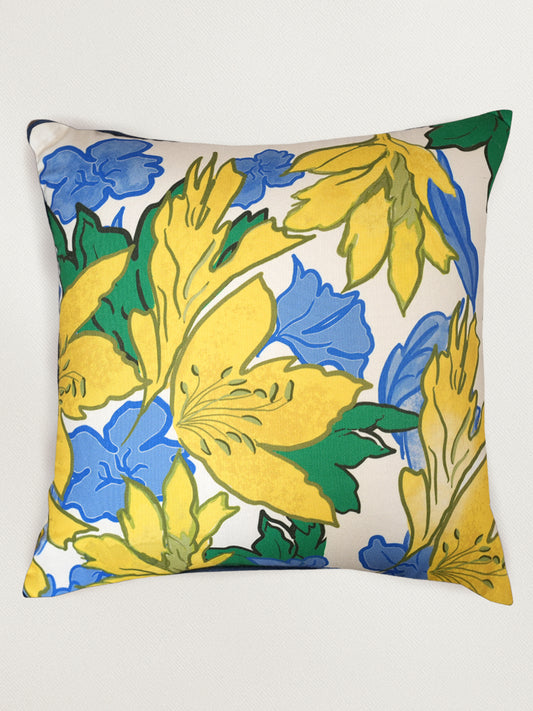 Abstract Leaf Embroidered Reversible |16 x 16 inch | Spring Summer Cushion Cover