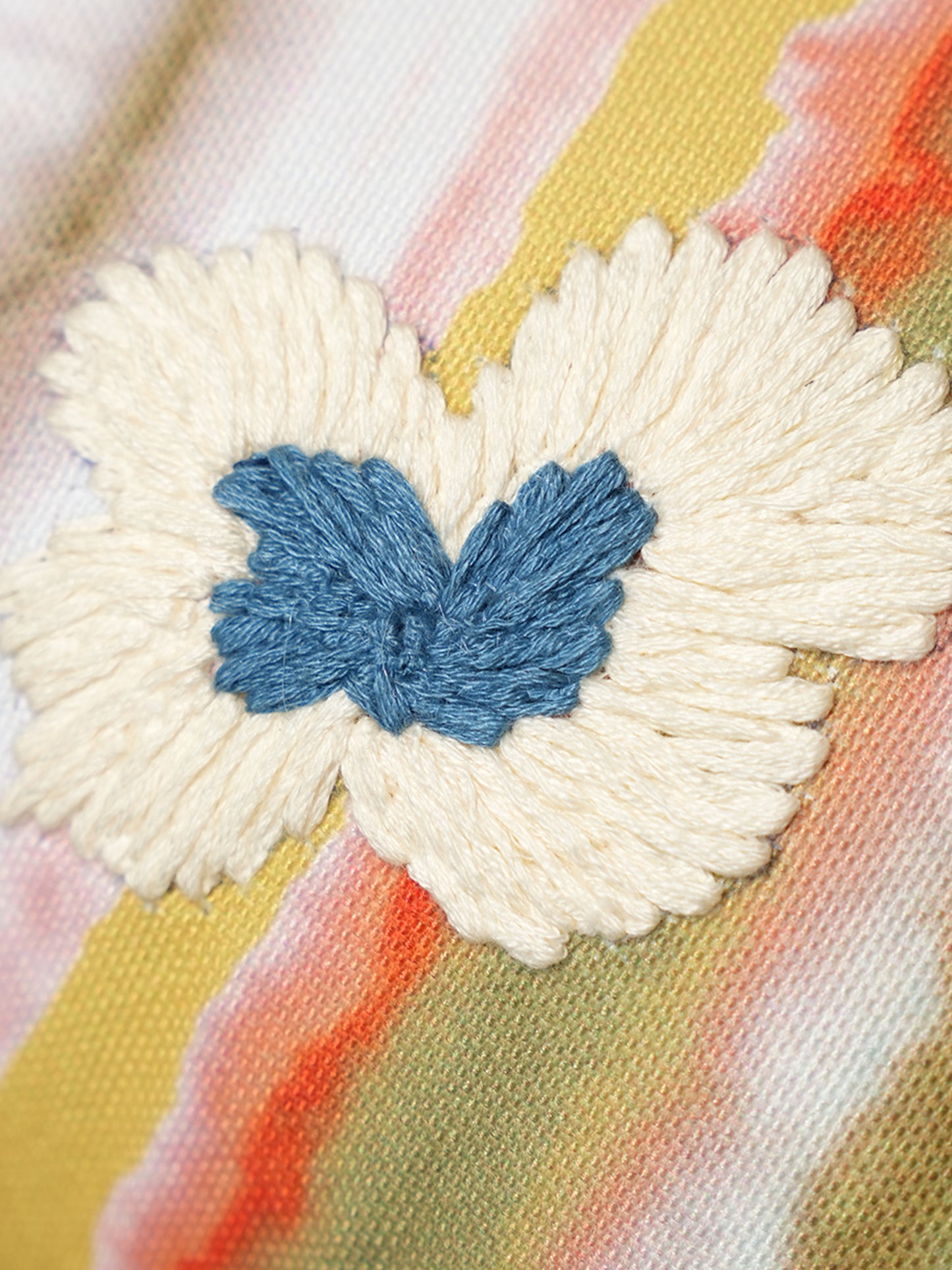 Abstract Leaf Embroidered Reversible |16 x 16 inch | Spring Summer Cushion Cover