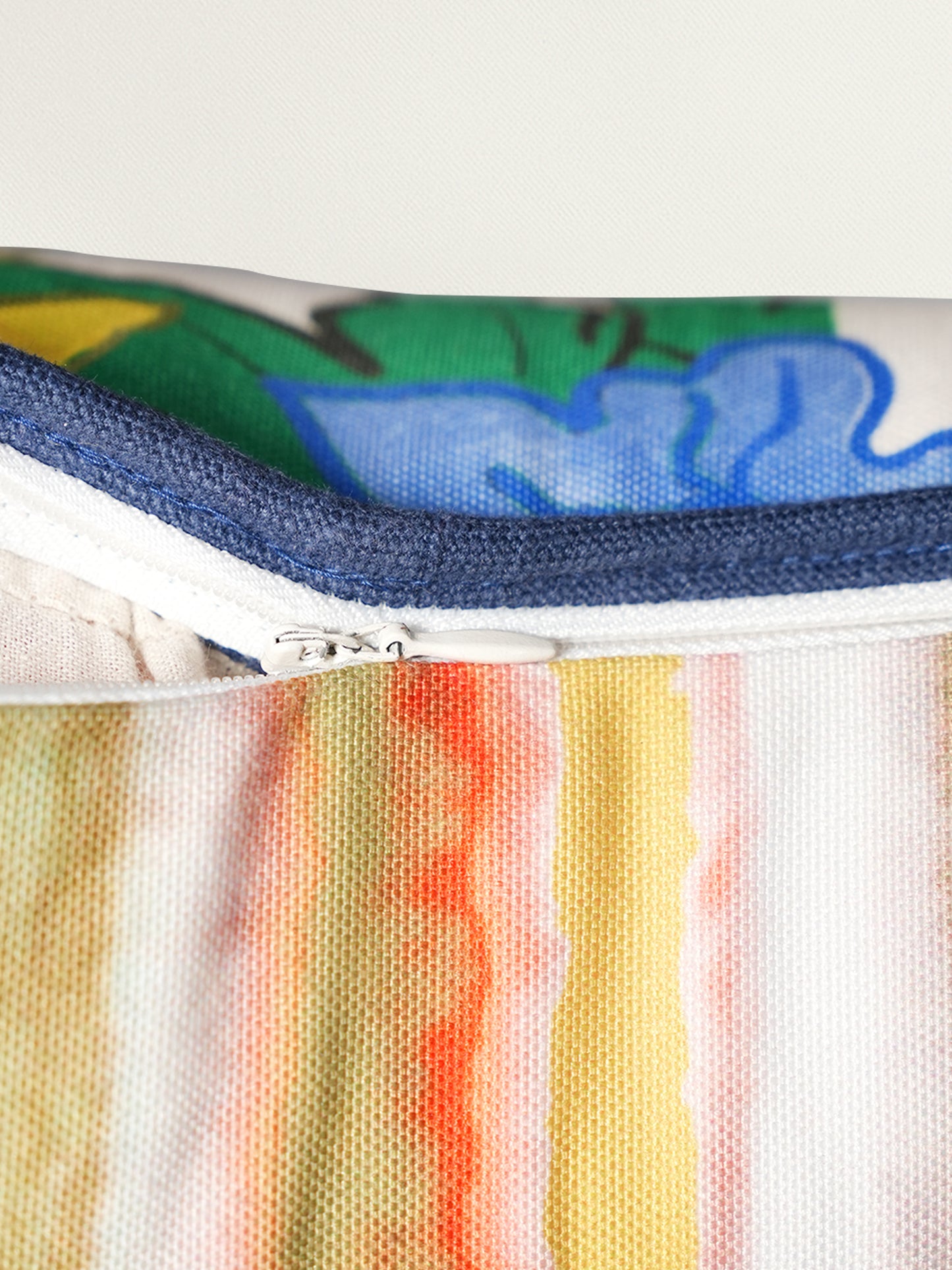 Abstract Leaf Embroidered Reversible |16 x 16 inch | Spring Summer Cushion Cover