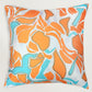 Orange & Blue Abstract Reversible | 16 x 16 inch | Spring Summer Cushion Cover