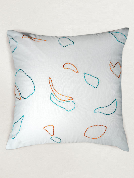 Orange & Blue Abstract Reversible | 16 x 16 inch | Spring Summer Cushion Cover