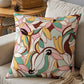 Abstract Printed & Embroidered | 16 x 16 inch | Spring Summer Cushion Cover