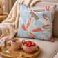 Floral Embroidered & Printed Reversible 16 x 16 inch | Spring Summer Cushion Cover