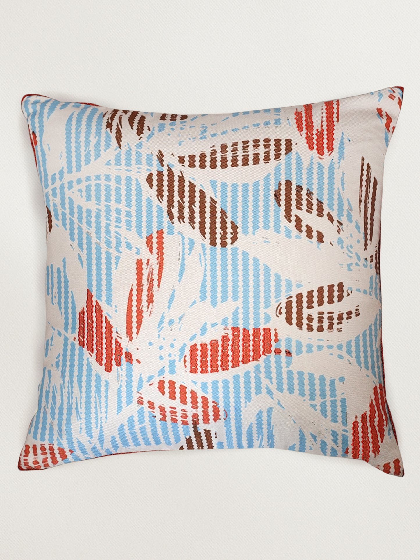 Floral Embroidered & Printed Reversible 16 x 16 inch | Spring Summer Cushion Cover