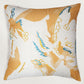 Blue Leaf Printed & Embroidered Reversible |16 x 16 inch| Spring Summer Cushion Cover