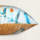 Blue Leaf Printed & Embroidered Reversible |16 x 16 inch| Spring Summer Cushion Cover