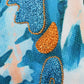 Blue Leaf Printed & Embroidered Reversible |16 x 16 inch| Spring Summer Cushion Cover